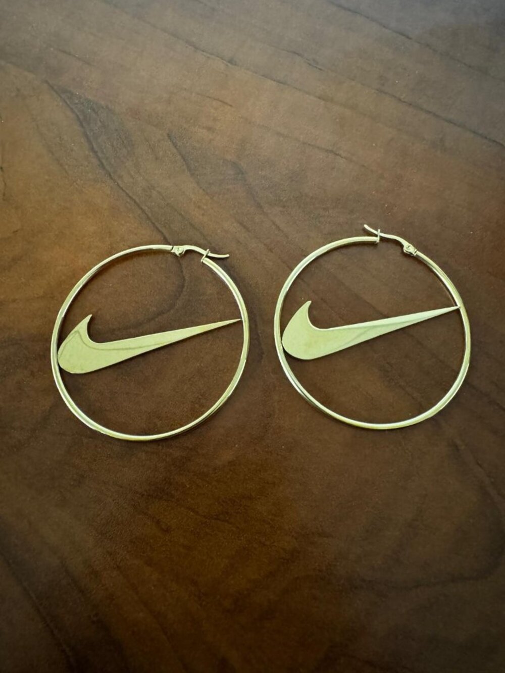 Brand New - Gold Nike Hoop Earrings - Gold Plated - Womens Earrings